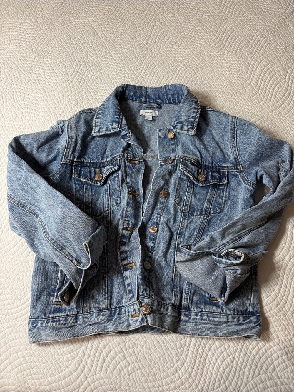 Classic Light Wash Denim Jacket - Blue